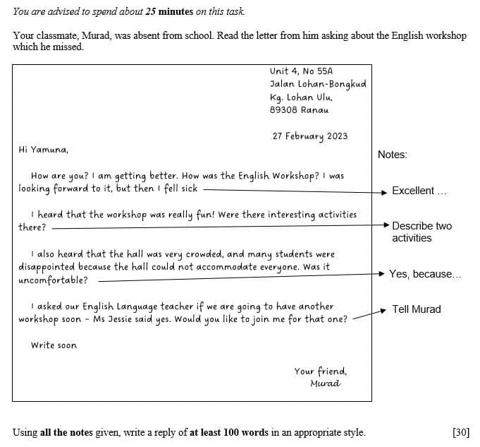 Contoh soalan MUET Writing Task 1 juga